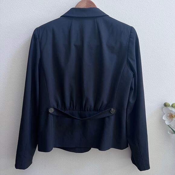 Lafayette 148 Virgin Wool Black Tailored Blazer Tops Women's Jacket Size 8 Boss - Picture 2 of 9